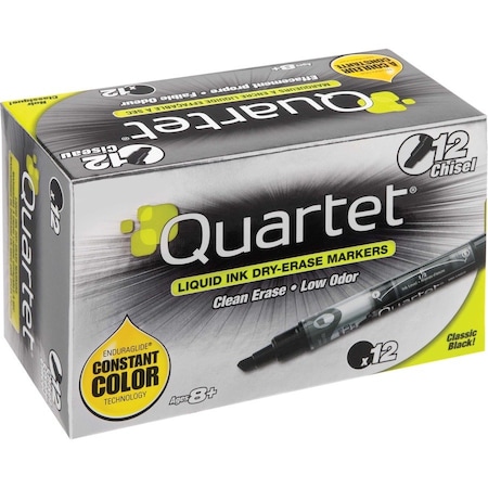 Quartet Dry-Erase Markers, Chisel Point, Black QRT50012M